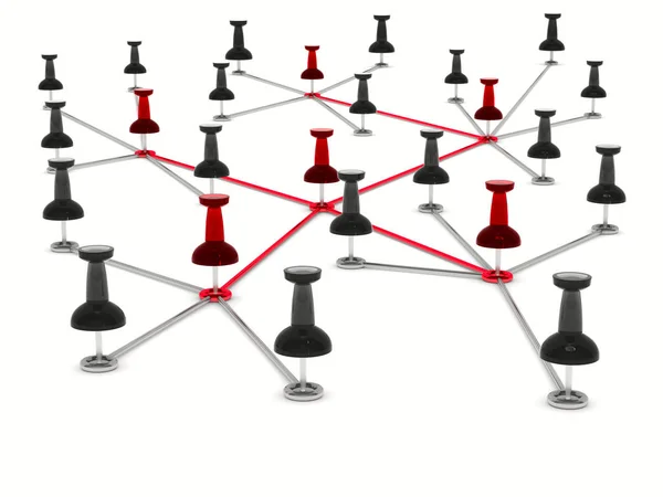Begreppet nätverk på vit bakgrund. Isolerade 3d illustration — Stockfoto