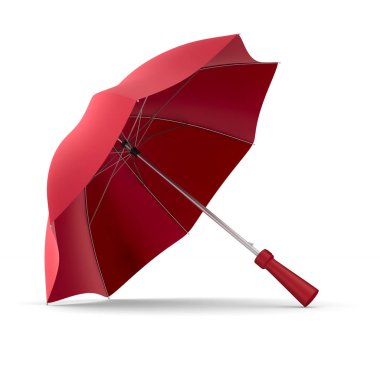 Beyaz arka plan üzerinde şemsiye. İzole 3d çizim