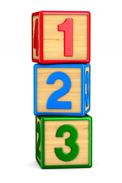 Blok s číslem na bílém pozadí. Izolované 3d ilustrace — Stock fotografie
