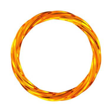 Beyaz arka planda çarpık bir halka. izole edilmiş 3d resimleme