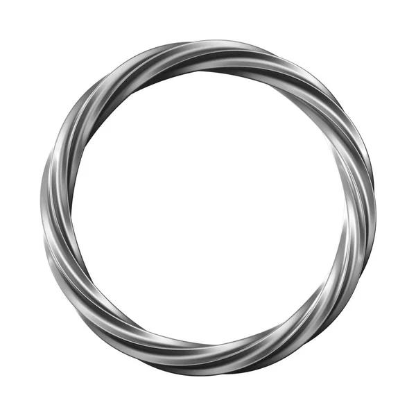 Vriden ring på vit bakgrund. isolerad 3D-illustration — Stockfoto