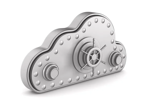 Wolk met lock op witte achtergrond. Geïsoleerde 3d illustratie — Stockfoto