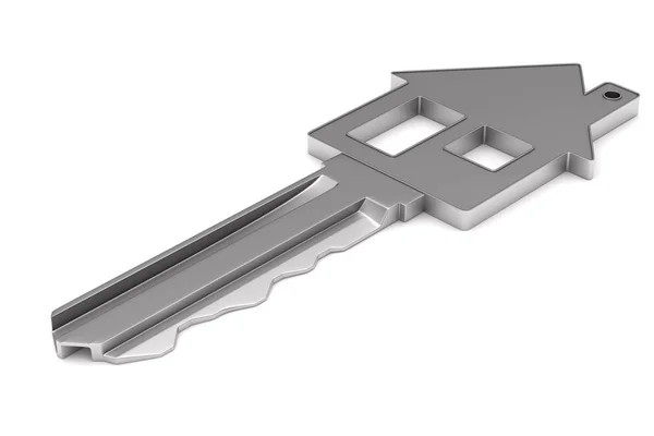 白い背景の上の金属のキー。分離の 3 d 図 — ストック写真