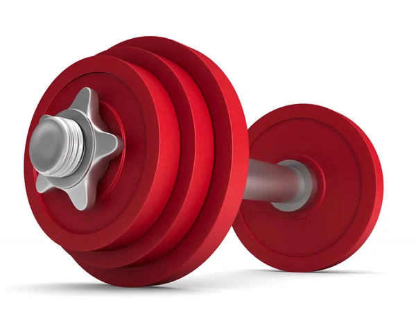 Dumbbell pada latar belakang putih. Ilustrasi 3D terisolasi — Stok Foto