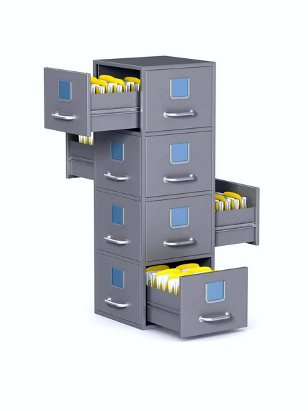 Aktenschrank auf weißem Hintergrund. isolierte 3D-Illustration — Stockfoto