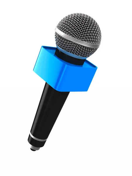 Микрофон на белом фоне. Изолированная 3D иллюстрация — стоковое фото