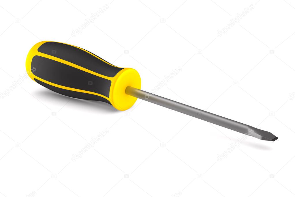 screwdriver on white background. Isolated 3D illustration