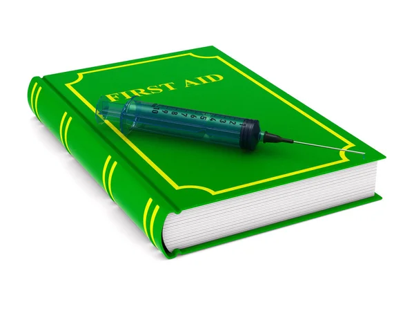 Firstaid book on white background. Isolated 3D illustration — Stock Photo, Image