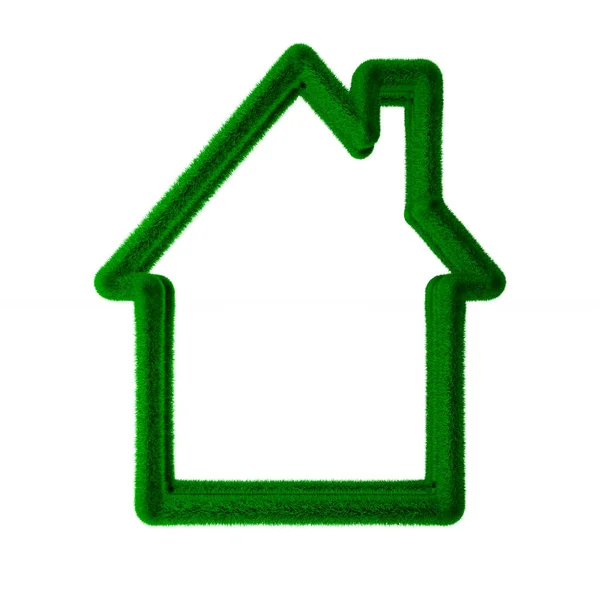 Ekologiczny dom na białym tle. Izolowana ilustracja 3D — Zdjęcie stockowe