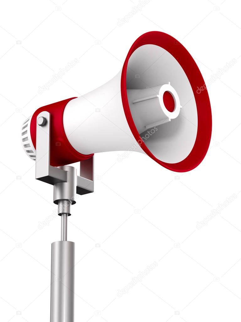 megaphone on white background. Isolated 3D illustration