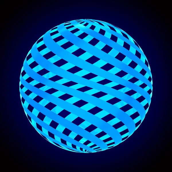 Esfera abstracta sobre fondo azul. Ilustración 3D aislada —  Fotos de Stock