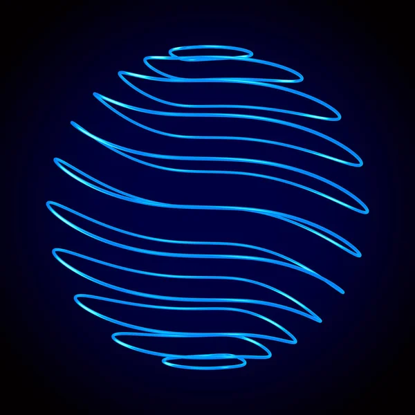 Abstrakt sfär på blå bakgrund. Isolerad 3D-illustration — Stockfoto