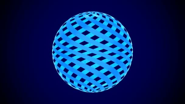 Esfera Abstrata Fundo Azul Renderização Isolada — Vídeo de Stock