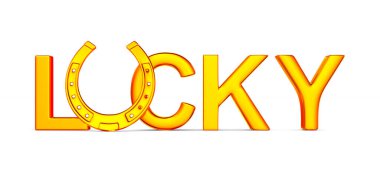 Beyaz arka planda şanslı. İzole edilmiş 3d illüstrasyon