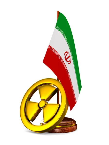 Iran and radiation on white background. Isolated 3d illustration — Stock Photo, Image