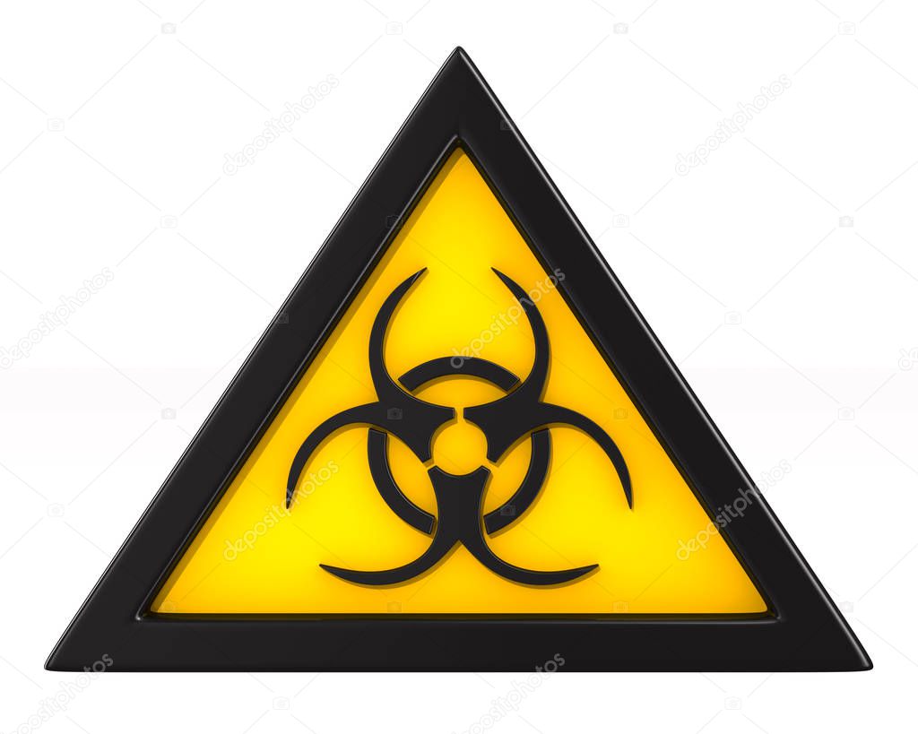 symbol biohazard on white background. Isolated 3D illustration