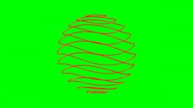 Yeşil arkaplanda soyut küre. İzole edilmiş 3d oluşturucu