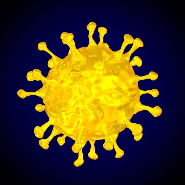 Вирус на синем фоне. Изолированная 3D иллюстрация — стоковое фото