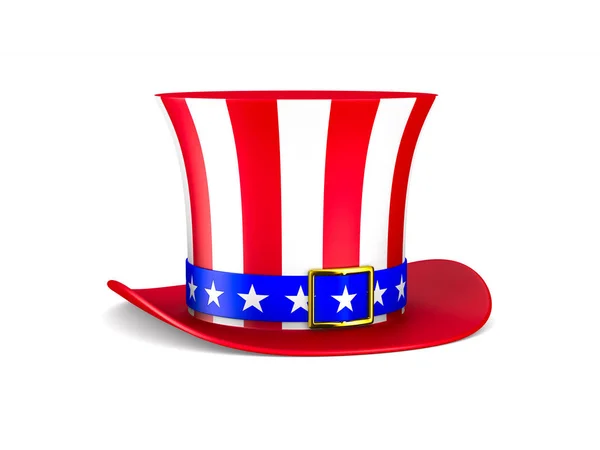Uncle Sam hat on white background. Isolated 3D illustration — Stock Photo, Image