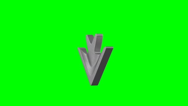 绿色背景的金属箭 孤立的3D渲染 — 图库视频影像