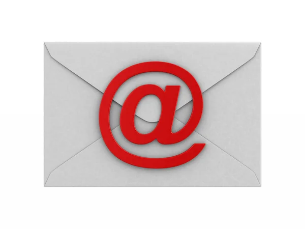 Κλειστός Φάκελος Και Email Συμβόλων Λευκό Φόντο Μεμονωμένη Τρισδιάστατη Απεικόνιση — Φωτογραφία Αρχείου