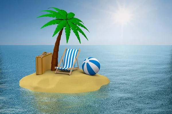 Vacation Island Illustration — Stock Photo, Image