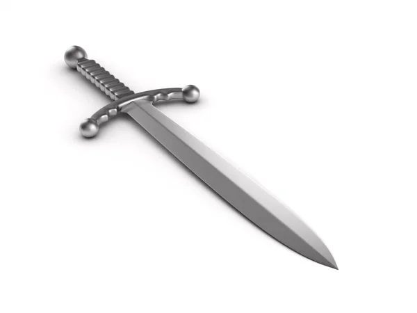 Schwert Auf Weißem Hintergrund Isolierte Illustration — Stockfoto