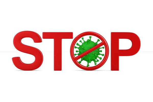 Segno Stop Virus Sfondo Bianco Illustrazione Isolata — Foto Stock