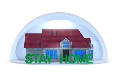 Beyaz arka planda ev kubbeye. İzole edilmiş üç boyutlu illüstrasyon