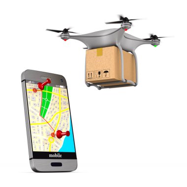 Beyaz arka planda dağıtım sistemi. İzole edilmiş üç boyutlu illüstrasyon