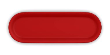 Beyaz arkaplanda kırmızı düğme. İzole edilmiş 3d illüstrasyon