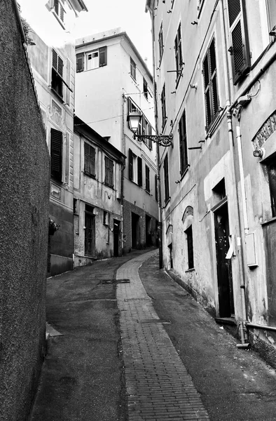 Perspective of old street in Genova Nervi town