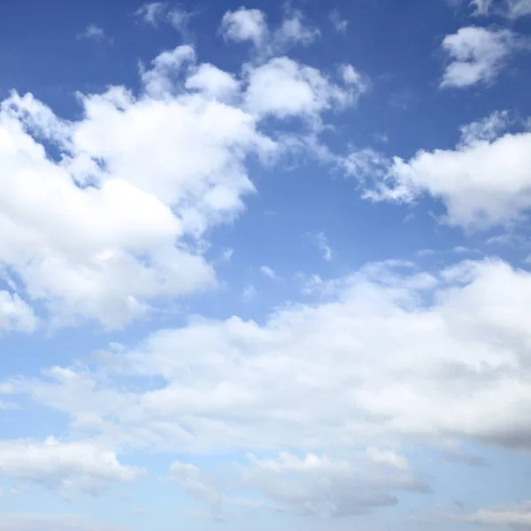 Only the blue sky with white clouds