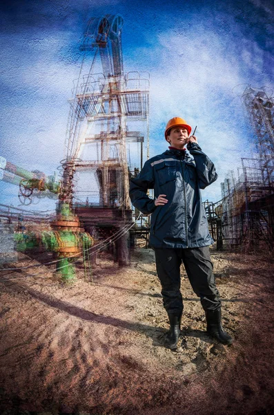 Wanita pekerja. Industri minyak & gas . — Stok Foto