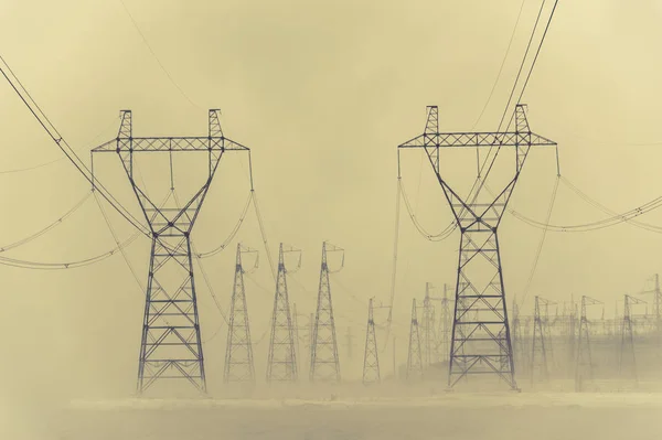 Hight voltage power transmission tower — Stock Photo, Image