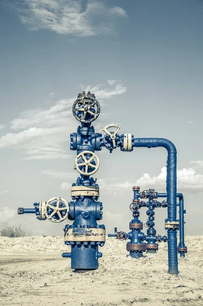 Valves of oil production line. Stock Image