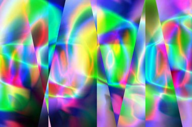 Soyut yanardöner holografik neon arkaplan. Hologram canlı stil modeli. Arkaplan inci dokusu.
