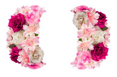 Çiçek arkaplan. Çeşitli çiçeklerin parlak yeşil dokusu. Bahar ve yaz kavramı, doğa, ekoloji. Romantizm teması, aşk, Sevgililer Günü.