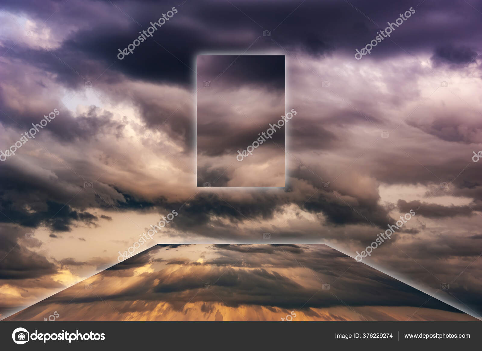 Aesthetic Modern Art Collage With Clouds Sky In Style Of The 80 90s Real Natural Sky Composition In Bright Neon Colors Vaporwave Cyberpunk Synthwave Webpunk And Surreal Style Zine Culture Stock Photo