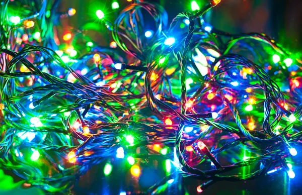 Elektrický věnec, vánoční abstraktní pozadí — Stock fotografie