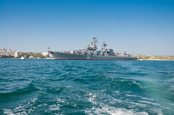 Sevastopol Crimea Ukraine May 2013 Missile Cruiser Moskva 121 Lead — Stock Photo, Image