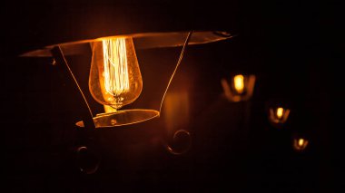 Dekoratif antika edison tarzı Işık Ampüller avize arka plan