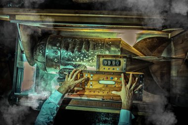 Terörist bir bomba aktif hale getirilmesi. Terörizm ve tehlikeli kavramı.