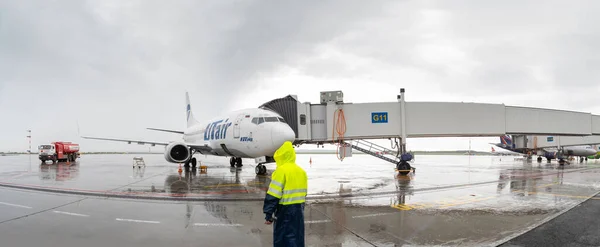 Samara Russia May 2019 View Kurumoch Airport Passenger Terminal Airplanes — Stock Photo, Image