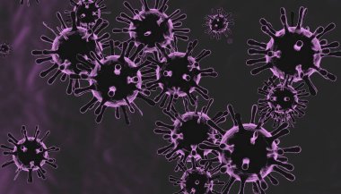 Virüs hücrelerinin 3d Illustration virüsünün bir çizimi.