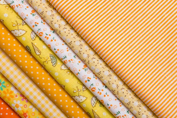 Żółty tkaniny dla patchwork — Zdjęcie stockowe