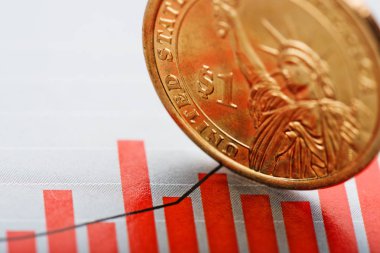 Doları para dalgalanan grafik üzerinde