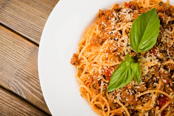 Delicious pasta with meat — Stock Photo, Image