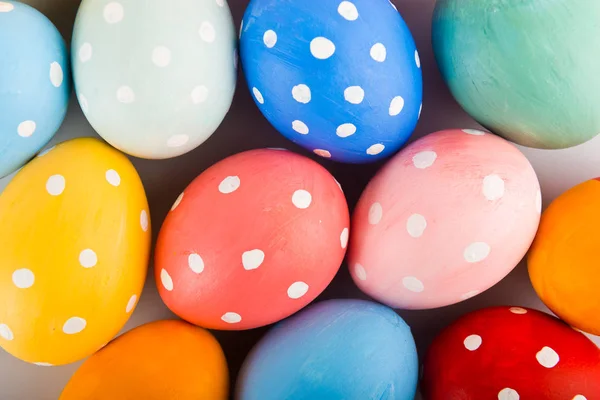 Colorful spotty eggs — Stock Photo, Image