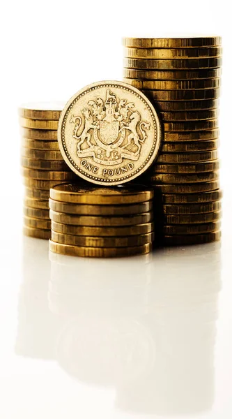 Stacks of pound coins — Stock Photo, Image